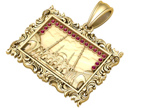 TAAJ MEHAL SQUAR PENDANT 3D PRINTABLE MODEL 3D Print Model