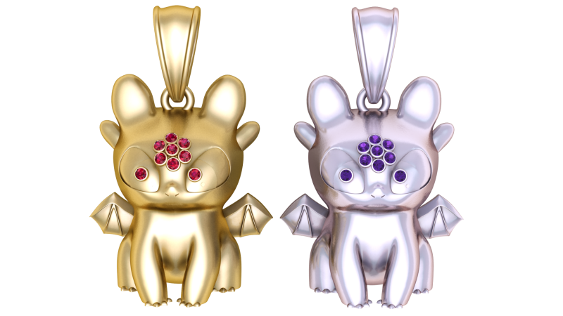 ベビードラゴン ペンダント 3D 印刷可能モデル 3Dプリントモデル .c4d .max .obj .3ds .fbx .stl .blend 