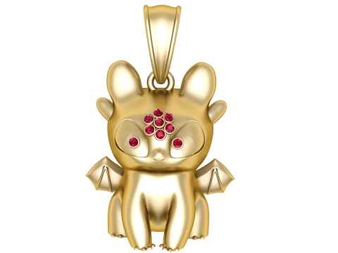 ベビードラゴン ペンダント 3D 印刷可能モデル 3Dプリントモデル