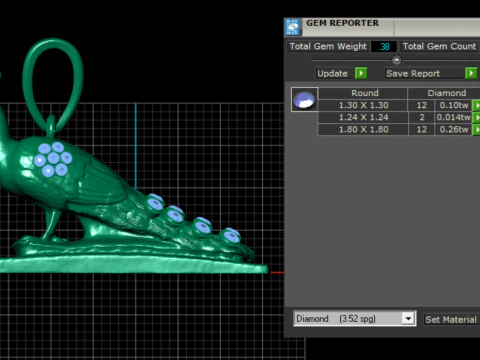 Peacock PENDANT 3D PRINTABLE MODEL 3D Print Model