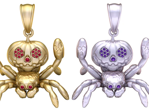 ARANHA PINGENTE DE OURO 3D IMPRIM&iacute;VEL MODELO Modelo de Impressão 3D