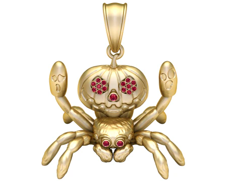 SPIDER GOLD PENDANT 3D PRINTABLE MODEL 3D Print Model