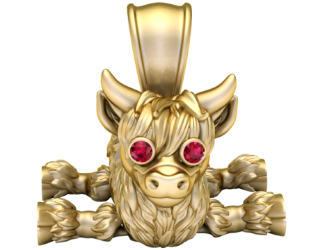 COW PENDANT 3D PRINATBLE MODEL Modello di stampa 3D