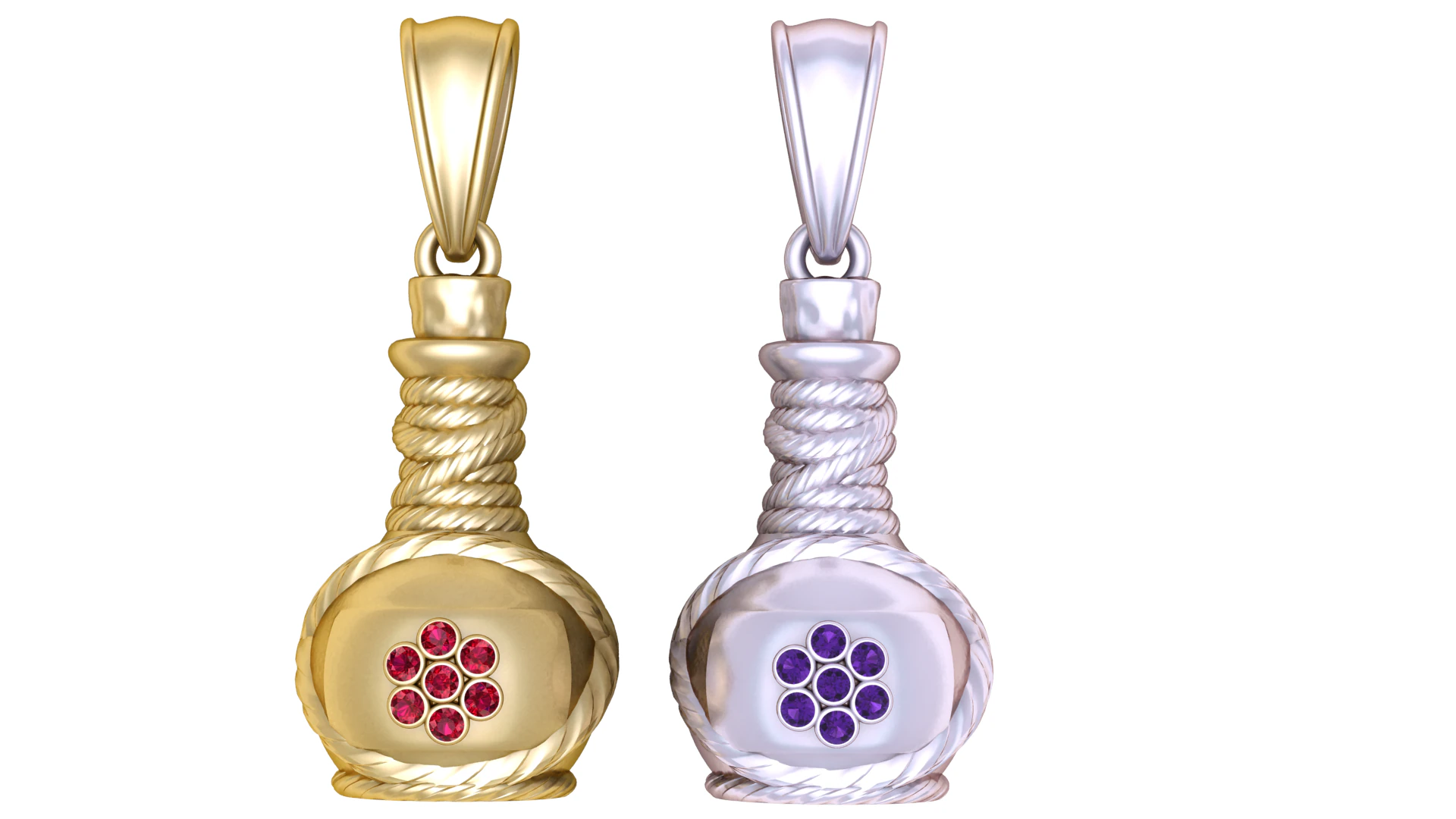 Gold Pot-Shaped Pendant3D Printable MODEL 3D Print Model .c4d .max .obj .3ds .fbx .stl .blend
