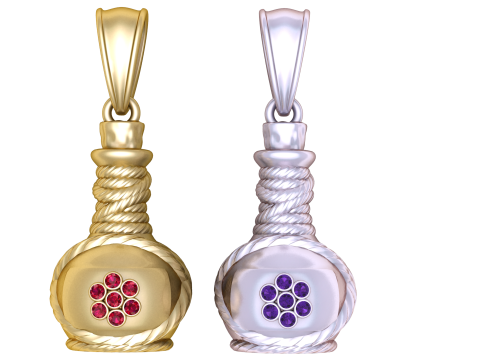 Gold Pot-Shaped Pendant3D Printable MODEL Modelo de Impressão 3D