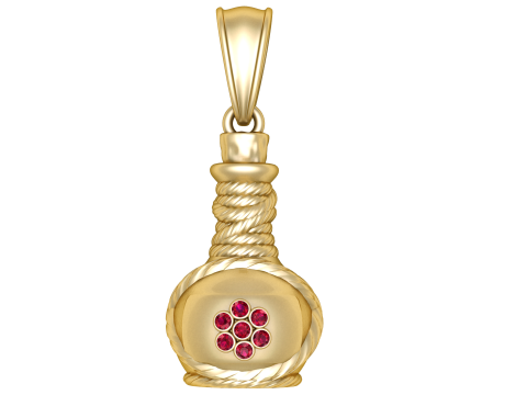 Gold Pot-Shaped Pendant3D Printable MODEL 3D Принт Модель