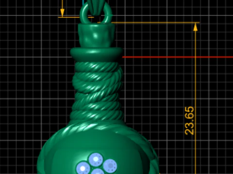 Gold Pot-Shaped Pendant3D Printable MODEL 3D Print Model