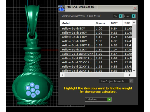 Gold Pot-Shaped Pendant3D Printable MODEL 3D Print Model