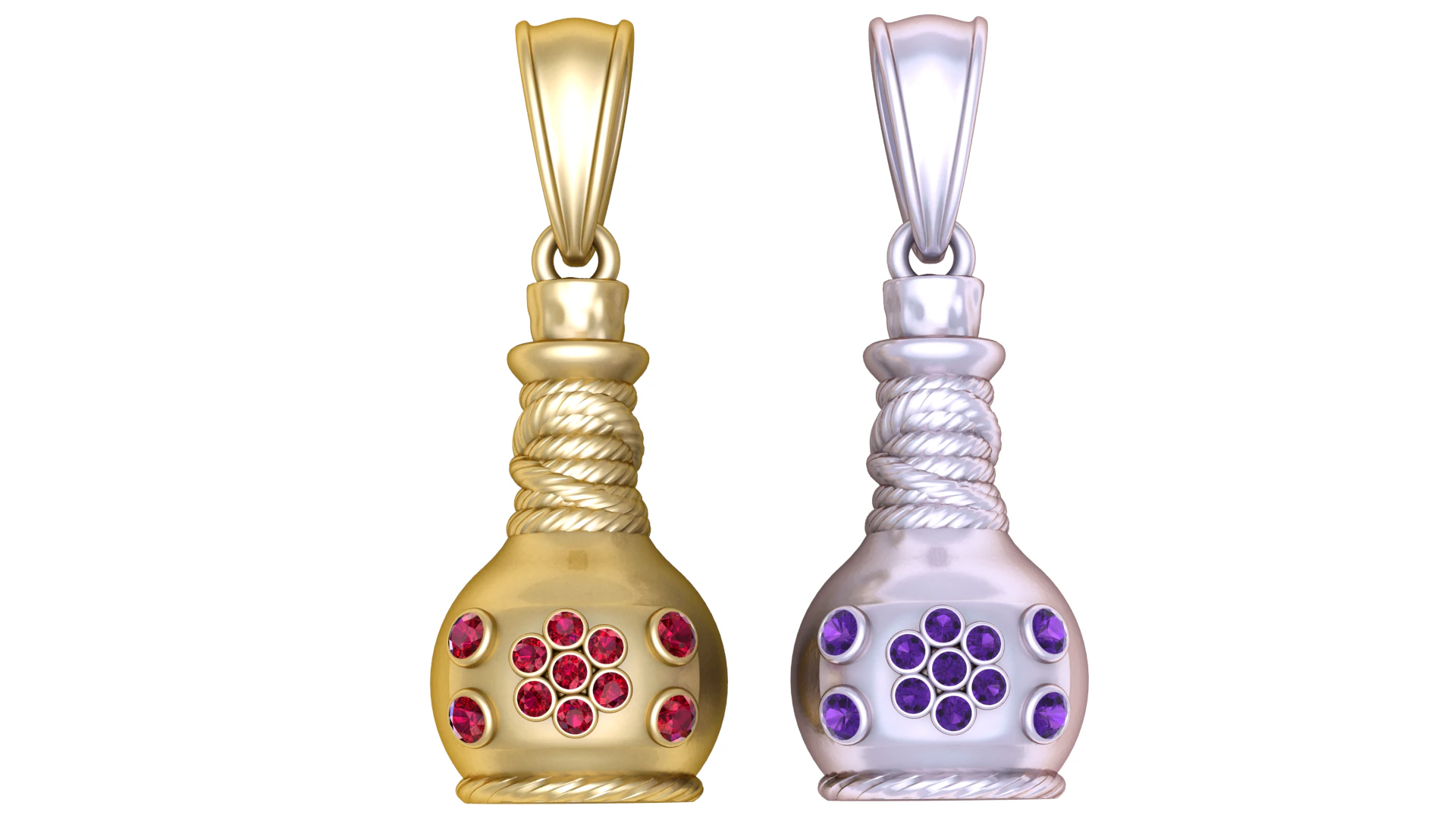 Gold Pot-Shaped Pendant3D Printable MODEL 3D Print Model .c4d .max .obj .3ds .fbx .stl .blend