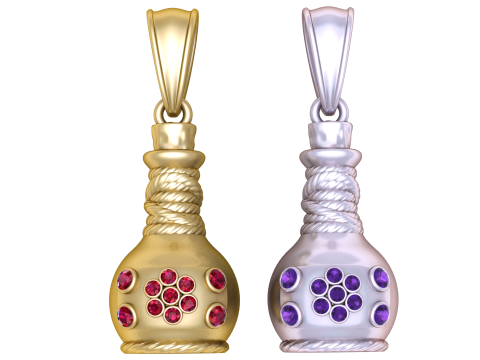 Gold Pot-Shaped Pendant3D Printable MODEL Modelo de impresión 3D