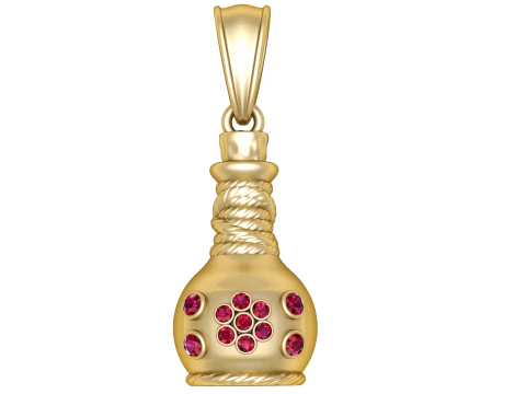 Gold Pot-Shaped Pendant3D Printable MODEL 3D Print Model