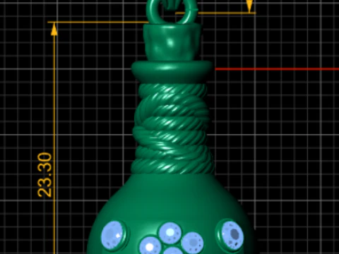 Gold Pot-Shaped Pendant3D Printable MODEL 3D Print Model