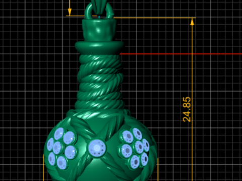 MODEL do druku 3D w kształcie złotego wisiorek w kształcie garnka Model do druku 3D