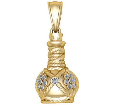 MODEL do druku 3D w kształcie złotego wisiorek w kształcie garnka Model do druku 3D