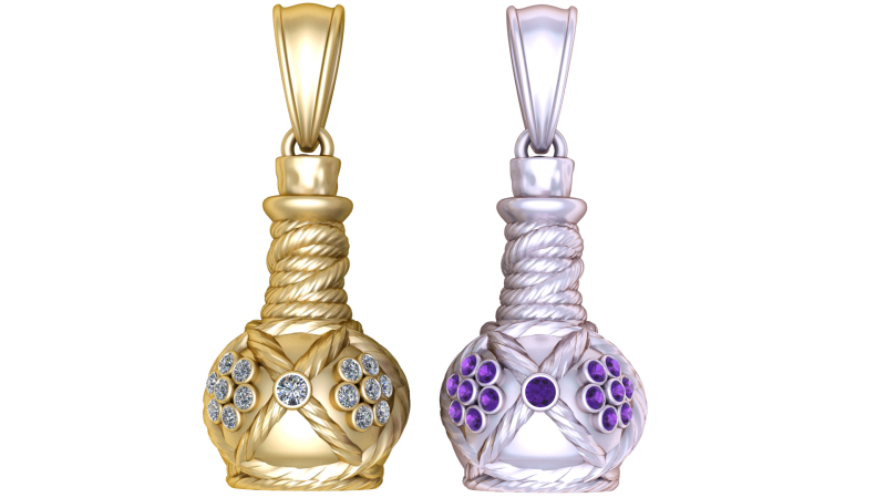 MODEL do druku 3D w kształcie złotego wisiorek w kształcie garnka Model do druku 3D .c4d .max .obj .3ds .fbx .stl .blend 