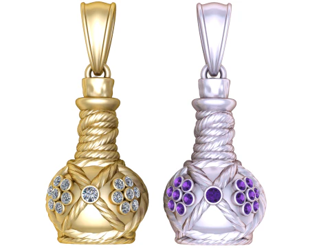 सोने के बर्तन के आकार का पेंडेंट 3डी प्रिंट करने योग्य मॉडल 3D प्रिंट मॉडल