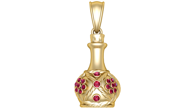 MODEL do druku 3D w kształcie złotego wisiorek w kształcie garnka Model do druku 3D .c4d .max .obj .3ds .fbx .stl .blend 