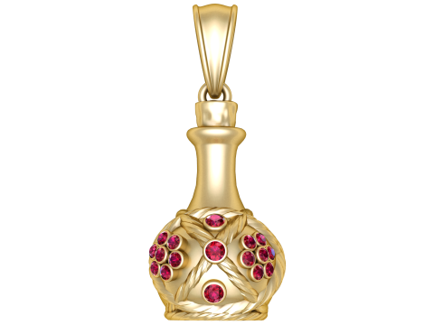 Gold Pot-Shaped Pendant 3D Printable MODEL Modelo de Impressão 3D