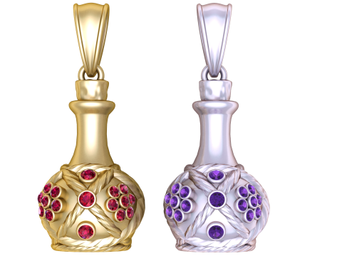 MODEL do druku 3D w kształcie złotego wisiorek w kształcie garnka Model do druku 3D