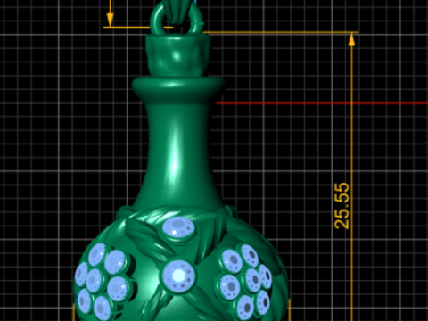 MODEL do druku 3D w kształcie złotego wisiorek w kształcie garnka Model do druku 3D