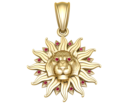 LION FACES SUN PENDANT 3D PRINTABLE MODEL 3D printmodel