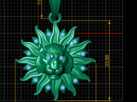 LION FACES SUN PENDANT 3D PRINTABLE MODEL 3D Print Model