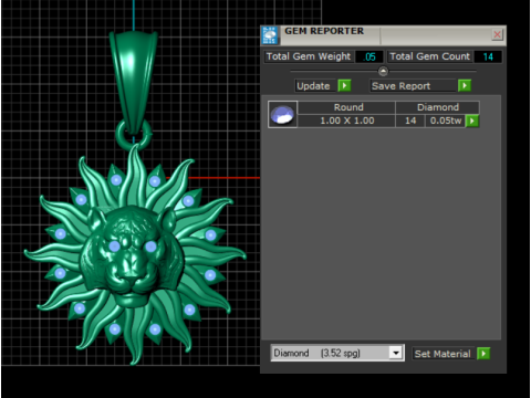 ライオン フェイス サン ペンダント 3D 印刷可能モデル 3Dプリントモデル