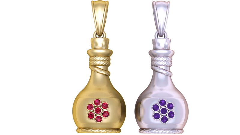 Gold Pot-Shaped Pendant3D Printable MODEL Model do druku 3D .c4d .max .obj .3ds .fbx .stl .blend