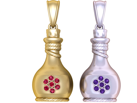Gold Pot-Shaped Pendant3D Printable MODEL Modelo de Impressão 3D
