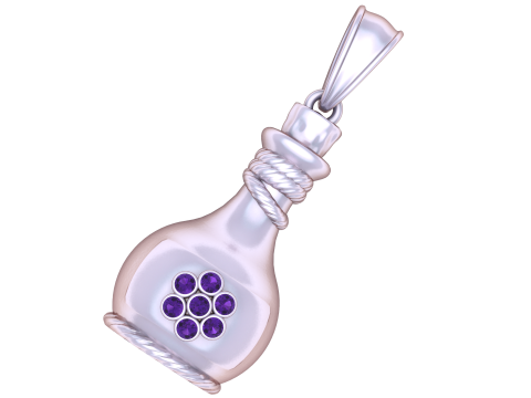 Gold Pot-Shaped Pendant3D Printable MODEL Model do druku 3D