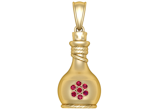 Gold Pot-Shaped Pendant3D Printable MODEL Model do druku 3D