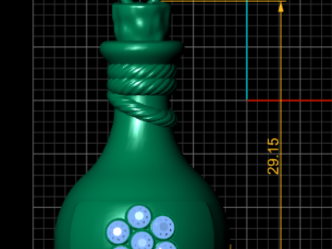 Gold Pot-Shaped Pendant3D Printable MODEL Model do druku 3D