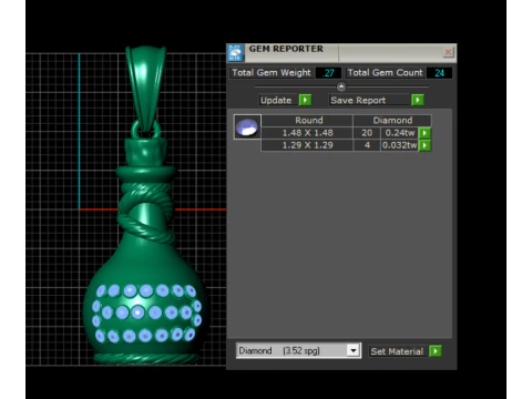 Gold Pot-Shaped Pendant3D Printable MODEL 3D Print Model