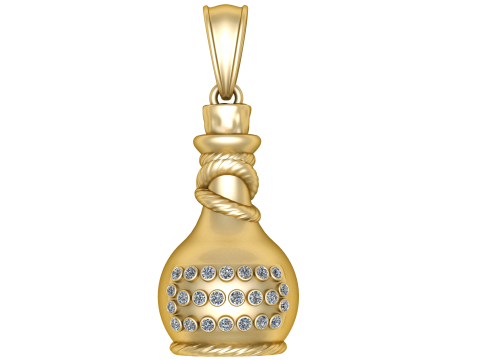 MODEL Cetak 3D Liontin Berbentuk Pot Emas Model Cetak 3D