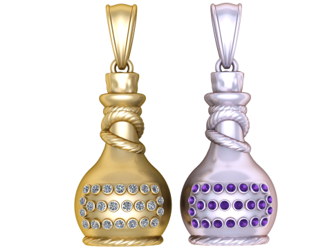 Gold Pot-Shaped Pendant3D Printable MODEL Modelo de Impressão 3D