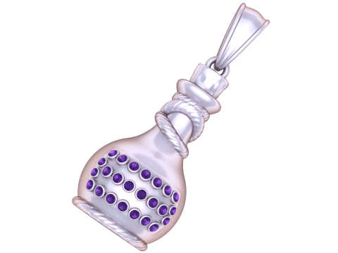 MODEL Cetak 3D Liontin Berbentuk Pot Emas Model Cetak 3D