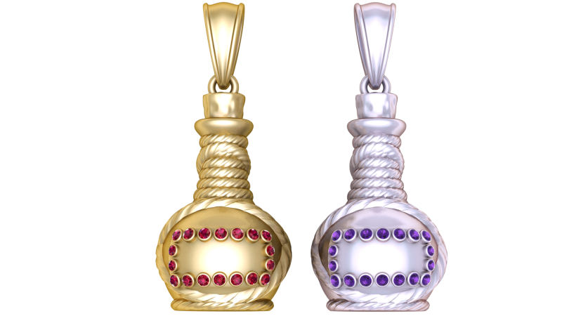Gold Pot-Shaped Pendant3D Printable MODEL Modelo de Impressão 3D .c4d .max .obj .3ds .fbx .stl .blend
