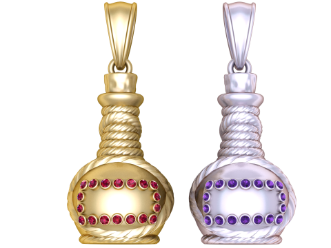 Gold Pot-Shaped Pendant3D Printable MODEL Modelo de Impressão 3D