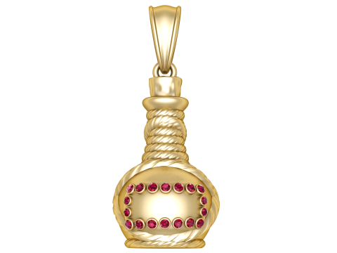 Gold Pot-Shaped Pendant3D Printable MODEL Modelo de Impressão 3D