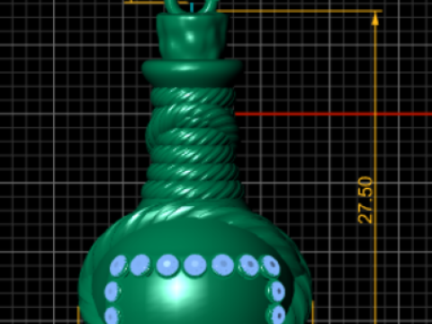 Gold Pot-Shaped Pendant3D Printable MODEL Modelo de Impressão 3D
