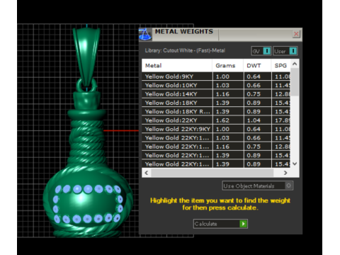 Gold Pot-Shaped Pendant3D Printable MODEL Modelo de Impressão 3D