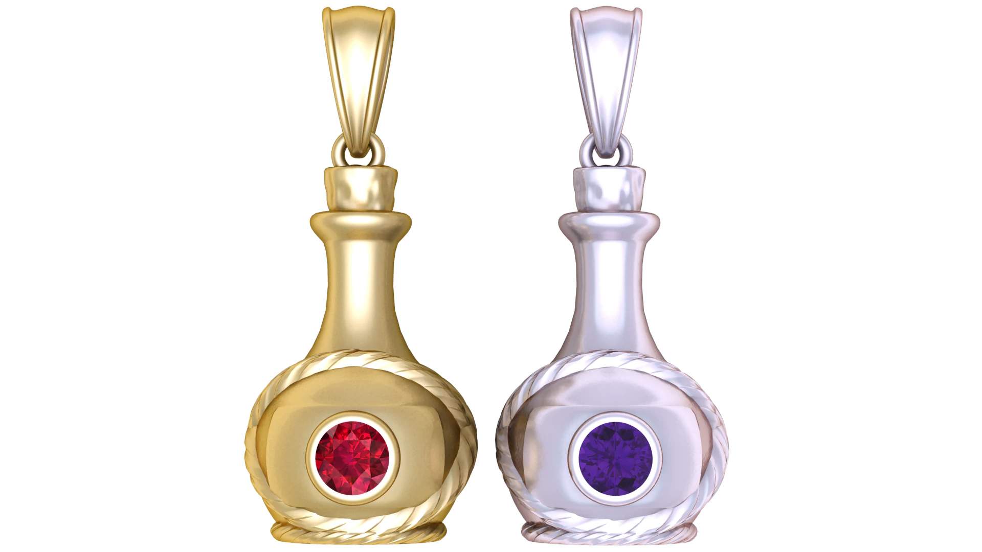 Gold Pot-Shaped Pendant3D Printable MODEL 3D Print Model .c4d .max .obj .3ds .fbx .stl .blend