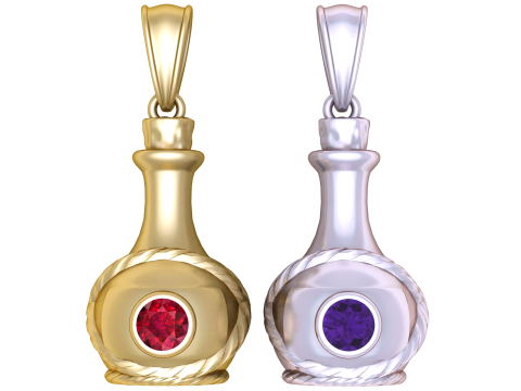 Gold Pot-Shaped Pendant3D Printable MODEL Modelo de Impressão 3D