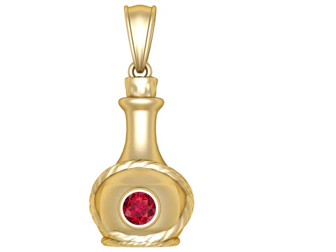 Gold Pot-Shaped Pendant3D Printable MODEL 3D Print Model