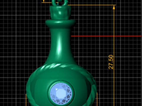 Gold Pot-Shaped Pendant3D Printable MODEL 3D Print Model
