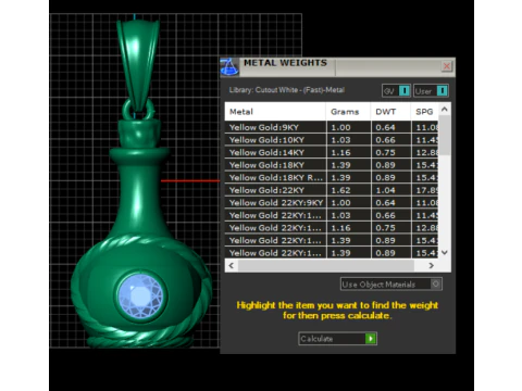 Gold Pot-Shaped Pendant3D Printable MODEL 3D Print Model