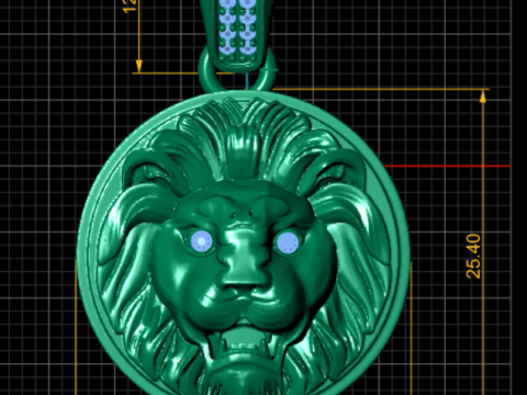 ROUND LION FACES PENDANT 3D PRINTABLE MODEL Model Cetak 3D
