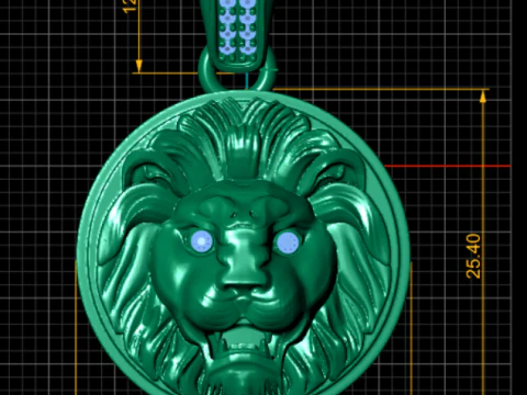 ROUND LION FACES PENDANT 3D PRINTABLE MODEL 3D Print Model