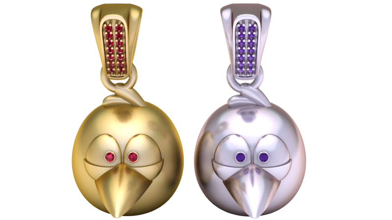 HEN FACES PENDANT 3D PRINTABLE MODEL 3D प्रिंट मॉडल .c4d .max .obj .3ds .fbx .stl .blend