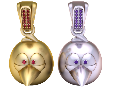 HEN FACES PENDANT 3D PRINTABLE MODEL Modello di stampa 3D